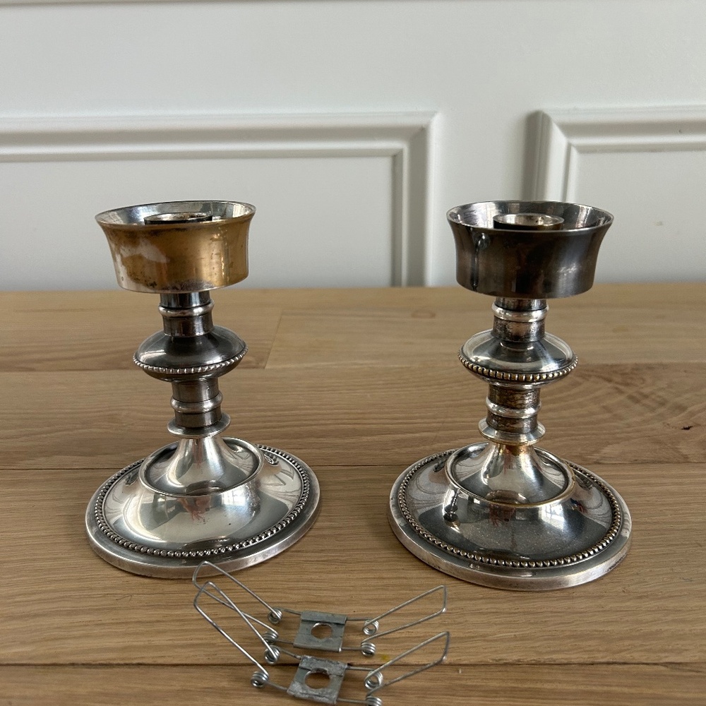 Pair of Silver Candlestick Holders
